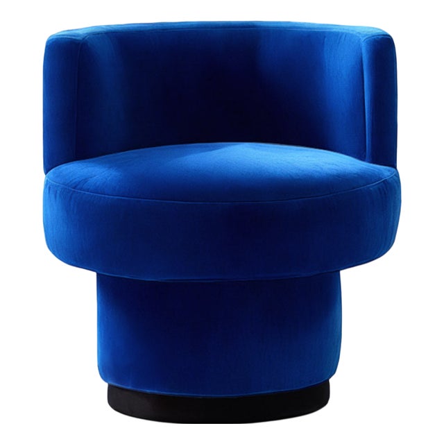 Caos Accent Chair in Blue Velvet from Moanne For Sale