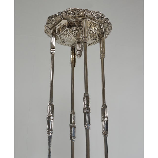 French Art Deco Chandelier by Petitot & Muller Freres 1930 France For Sale - Image 9 of 15