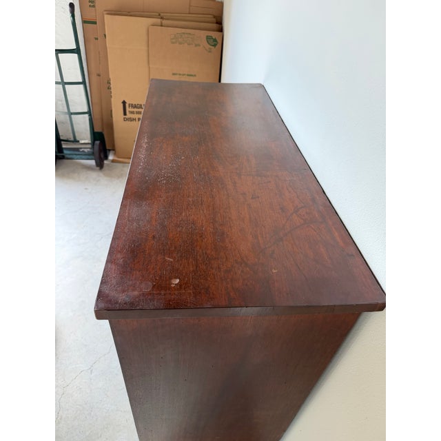 Antique 19th Century Solid Mahogany Chest of Drawers With Brass Knobs For Sale - Image 11 of 12