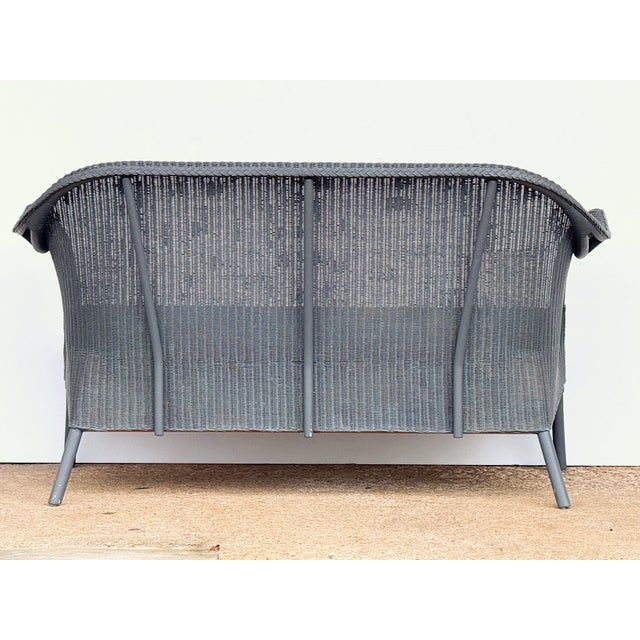 English Wicker Garden Settee Bench or Seat by Lloyd Loom For Sale - Image 9 of 11