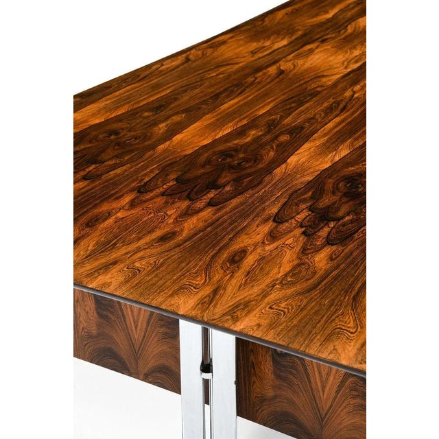 Free-Standing Desk in Rosewood and Chromed Steel attributed to Jan Lunde Knudsen, 1960s For Sale - Image 10 of 13