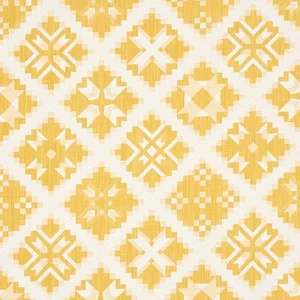 Schumacher Tristan Patchwork Fabric in Yellow