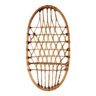 1940s Lund Wooden Snowshoe With Rawhide Webbing For Sale