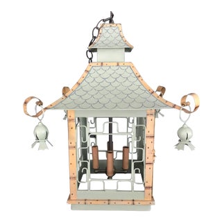 Chinoiserie Tole Pagoda Lantern Chandelier For Sale