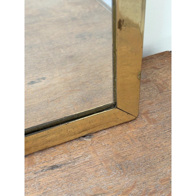 Gold Mid-Century Modern Brass Mirror, 1960 For Sale - Image 8 of 11
