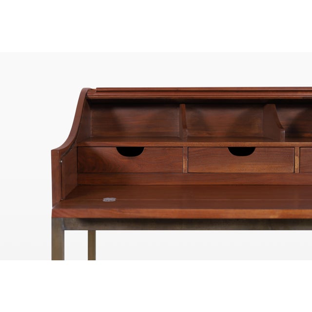 Mid-Century Walnut Roll-Top Desk by John Kapel for Glenn of California For Sale In Los Angeles - Image 6 of 14
