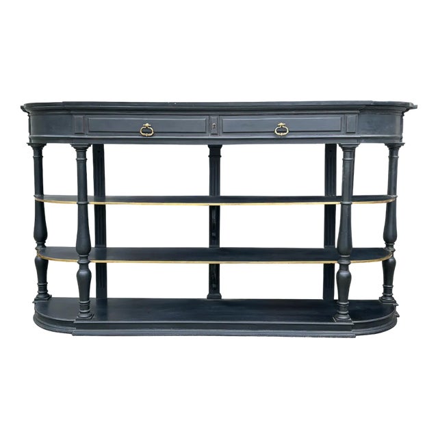 19th Century French Painted Marble Top Console Table, 1880 For Sale