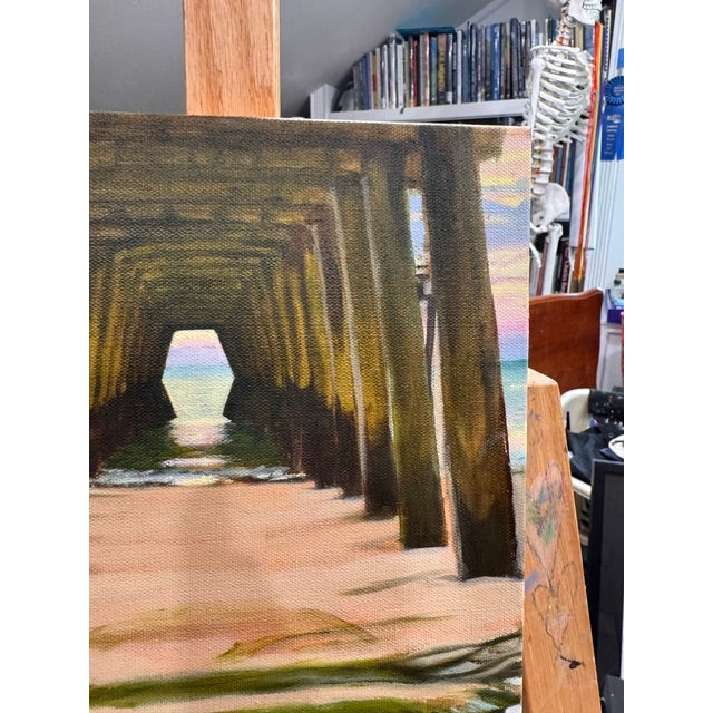 Textile Between the Tides by Kathleen Varadi, 2026 Oil on Canvas For Sale - Image 7 of 8