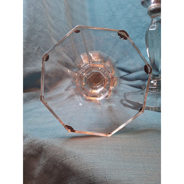 Antique Complete Fostoria No. 17 Glass Kerosene Banquet Lamps Duplex Burner - a Pair For Sale - Image 9 of 18