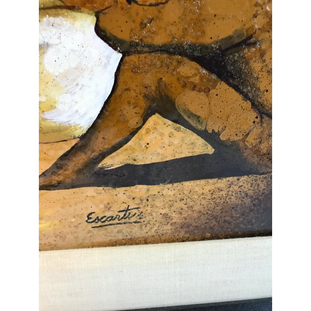 1970s Framed “Escartus” Oil on Canvas Painting For Sale - Image 9 of 13