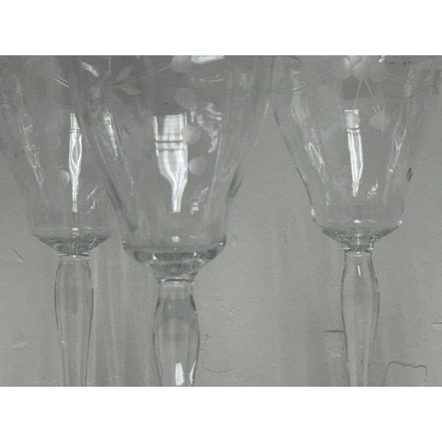 Mid 20th Century Libbey Rock Sharpe Wine Goblets, Set of Seven For Sale In San Francisco - Image 6 of 12