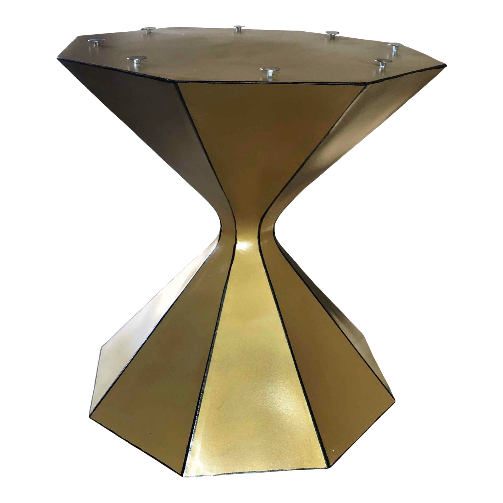 Handmade Gold Pedestal Table Base by Invictus Steelworks Chairish