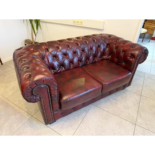 Chesterfield Leather Sofa Set, Set of 3 For Sale - Image 17 of 18