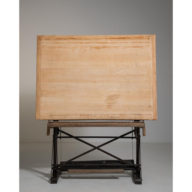 Industrial Architect's Oak Drawing Table, Antique, France, Early 20th Century For Sale - Image 3 of 13