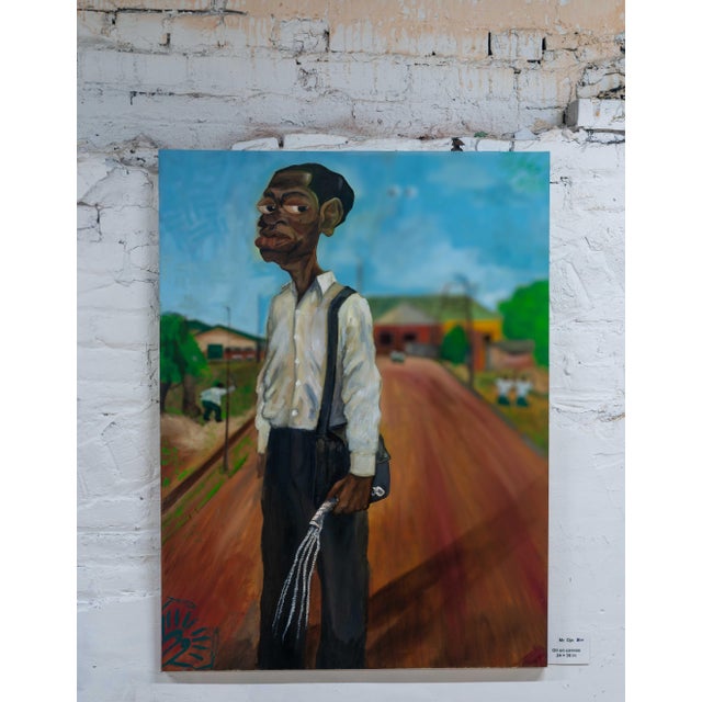The painting captures a boarding school master known for discipline and order. Mr. Ojo was a strict presence, a man who...