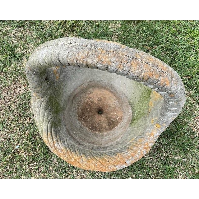 Late 20th Century Vintage Concrete Basket Shaped Planter For Sale - Image 5 of 8