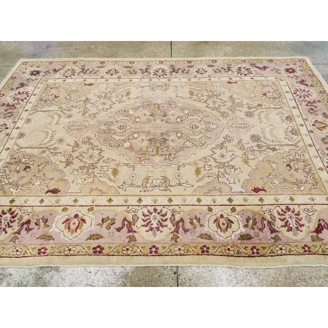 Textile Antique Indian Agra Rug For Sale - Image 7 of 10