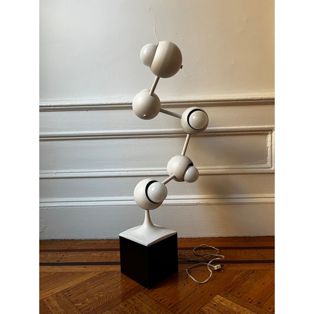 1970s 1970s Sculptural Eyeball Atom Lamp in White For Sale - Image 5 of 8