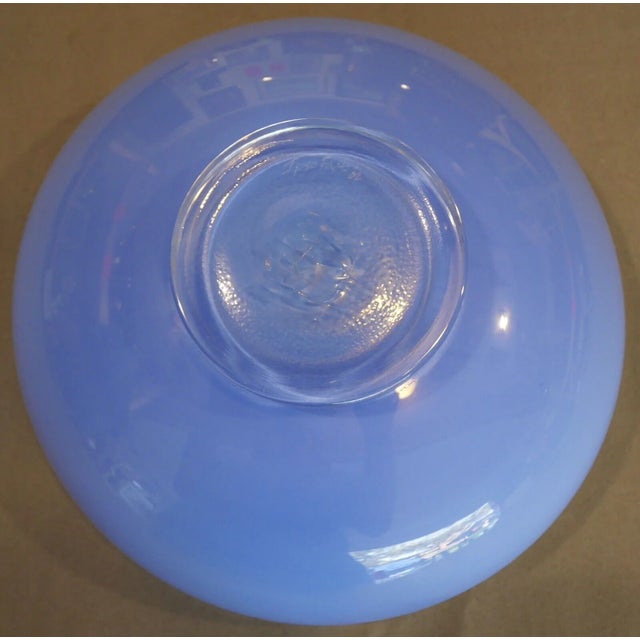 Early 21st Century 2002 Ipso Facto Art Glass Contemporary Style Two-Tone Blue Centerpiece Bowl For Sale - Image 5 of 6