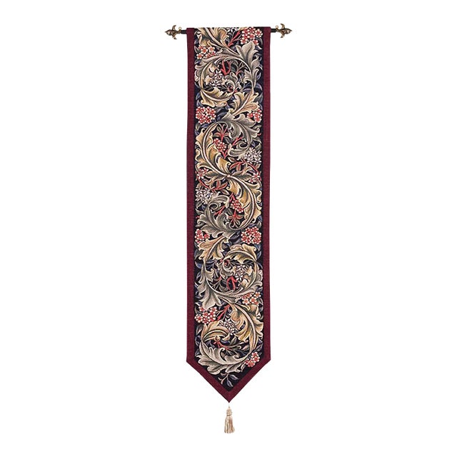 Acanthus Burgundy Tapestry Banner - 160 X 32cm (63" X 13") - Requires Rod Size 1 For Sale