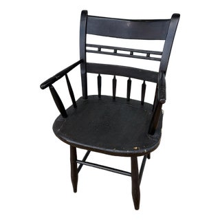 Antique Federal Windsor Splat-Back Armchair Vermont or New York, 1820's For Sale
