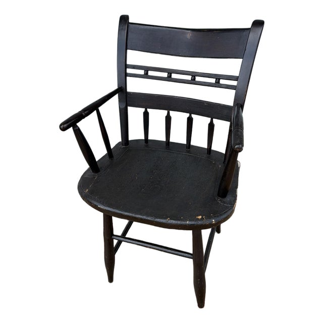 Antique Federal Windsor Splat-Back Armchair Vermont or New York, 1820's For Sale
