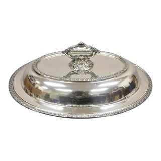 Vintage Melford Epns Victorian Style Silver Plated Lidded Vegetable Serving Dish For Sale