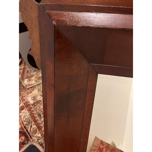 19th C. Large Chippendale Solid Wood Mirror For Sale - Image 4 of 4