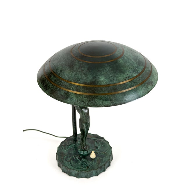 Swedish Grace Figural Table Lamp from Malmö Metallvarufabrik, 1939 For Sale - Image 4 of 7