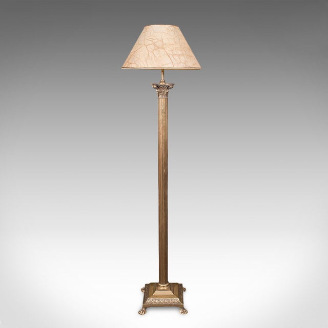 Vintage Standard Lamp, English, Brass, Room Light, Regency Revival, Mid Century For Sale - Image 6 of 12