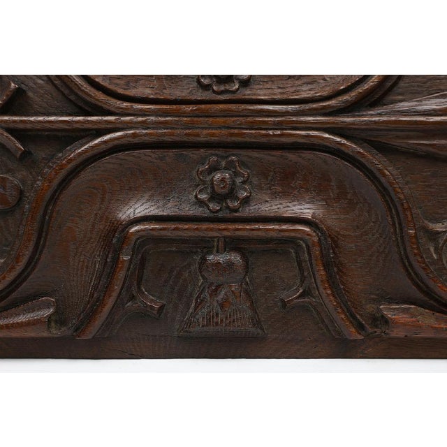 Gothic Sculpted Panel in Oak, Belgium, 1500s For Sale - Image 5 of 12