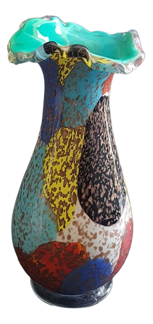 20th Century Murano Glass Vase with Aventurine by A.Ve.M, Italy