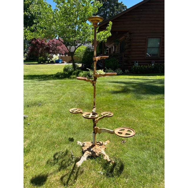 A unique planter for any gardener that wants to show off their plants! This piece would be beautiful with trailing plants...