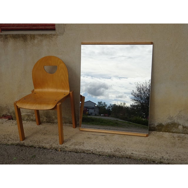 Scandinavian Mirror in Light Oak, 1970s For Sale - Image 10 of 13