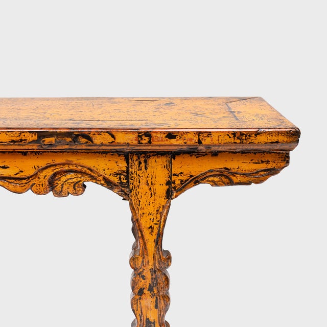 1920s Chinese Marigold Lacquer Altar Table, C. 1920 For Sale - Image 5 of 5