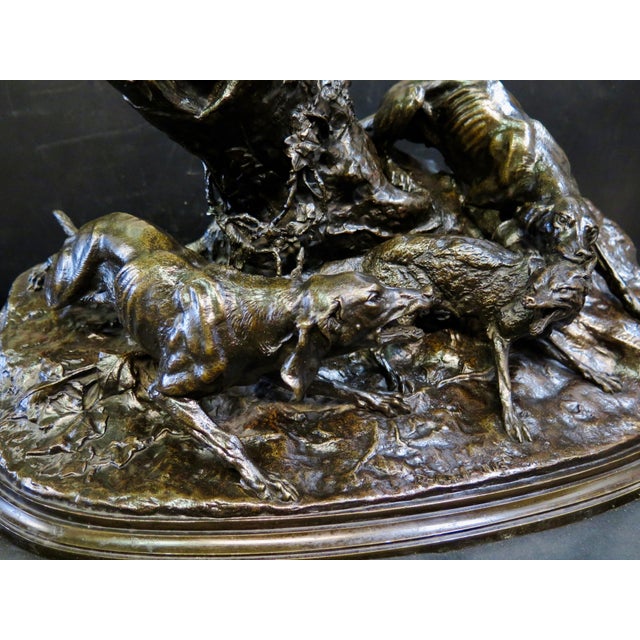Mid 19th Century Mid 19th Century Fox Hunting, bronze by P J Mene For Sale - Image 5 of 12