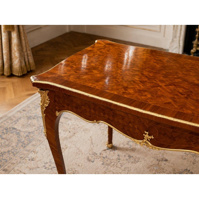 Brown 1840s French Artisan Neoclass Mahogany Bronze Table - 1 Pc For Sale - Image 8 of 11