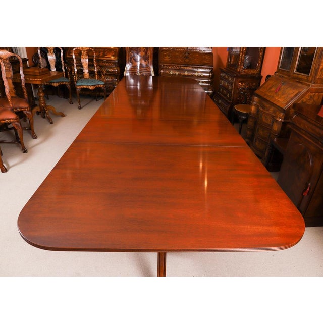Antique Regency Revival Triple Pillar Dining Table Whytock & Reid 20th Century, 1890s For Sale - Image 10 of 17