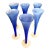 Vintage Post Modern Hollow Stem Cobalt Blue Flute Glasses a Set 6 For Sale