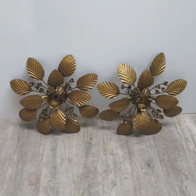 Vintage Bronzed Sconces, 1950s, Set of 2 For Sale - Image 12 of 16