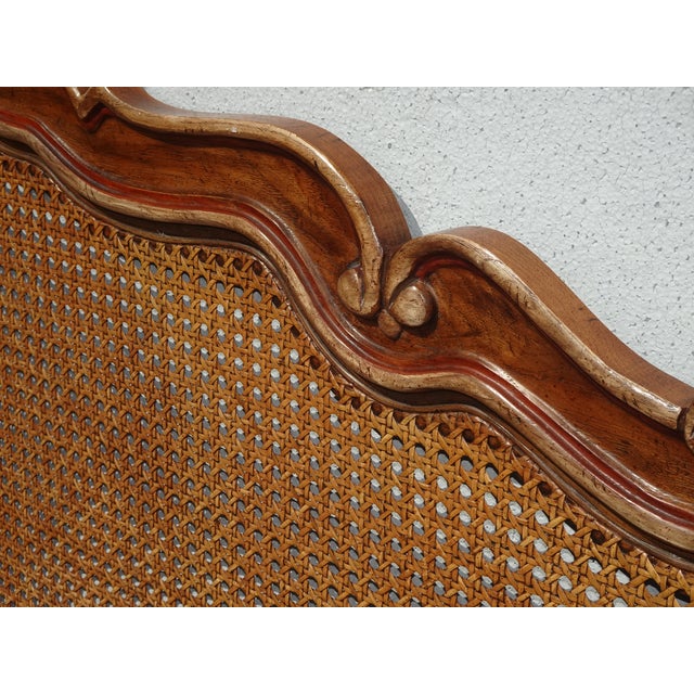 Vintage Drexel Heritage French Provincial Louis XV Cane King Headboard For Sale - Image 11 of 17