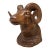 Vintage 1966 Hand Carved Wood Bighorn Sheep Ram's Head 9" Tall Signed Orren Hutter Calif For Sale