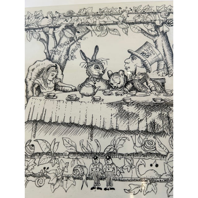 White One of a Kind Hand Painted Alice in Wonderland Themed Decorative Box For Sale - Image 8 of 11