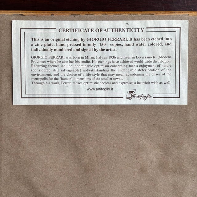 Italian Watercolor Etching of Labrador Puppy by Giorgio Ferrari (B. 1936) For Sale - Image 16 of 18