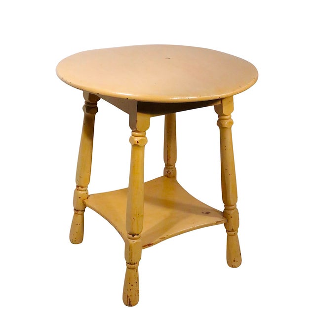 Shabby Chic Rustic Farmhouse Painted Side Table Stand C. 1930/40's For Sale In New York - Image 6 of 8