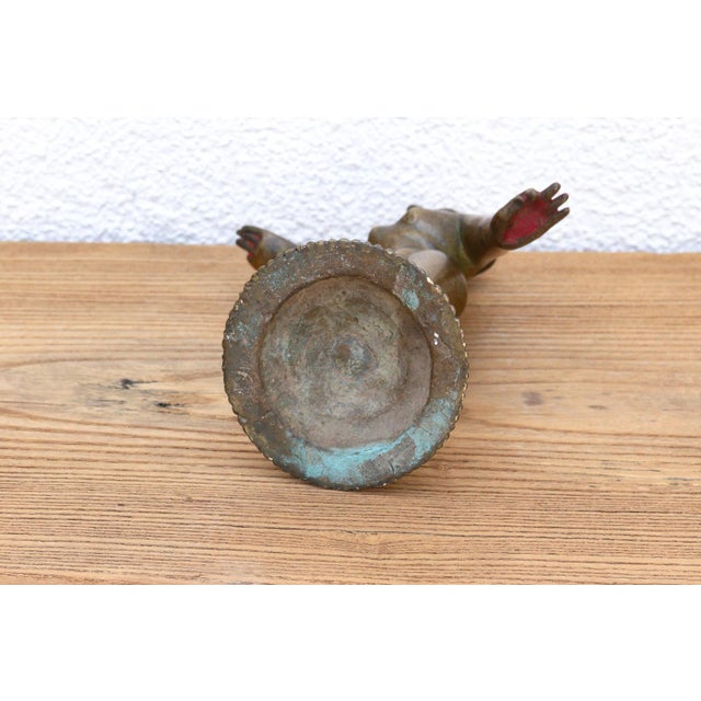 Antique Indian Cinnabar Bronze Apsara Statue For Sale - Image 10 of 11