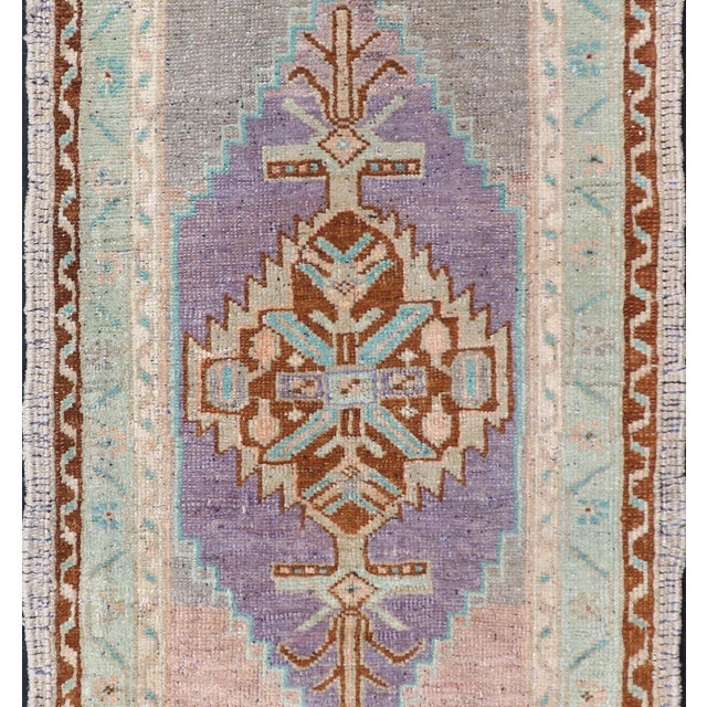Tribal Vintage Turkish Oushak Rug With All-Over Sub-Geometric Medallion Design For Sale - Image 3 of 8