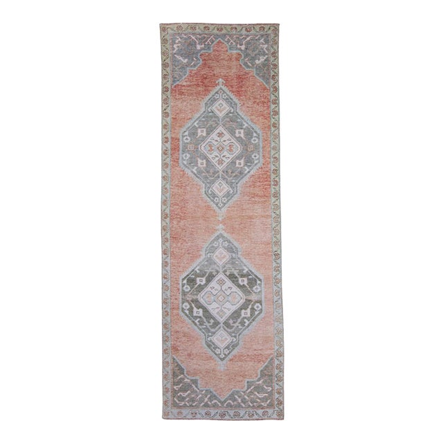Turkish Vintage Style Anatolian Runner Rug 3'4" x 10'11" For Sale