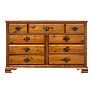 1960”s Unique Furniture Makers Pine Farmhouse Style Nine Drawer Deesser For Sale