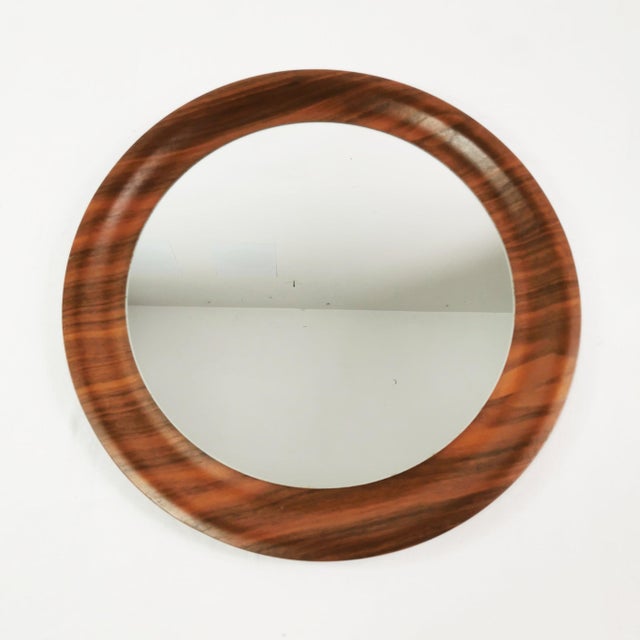 1960s Mid-Century Round Teak Wall Mirror, Denmark, 1960s For Sale - Image 5 of 7